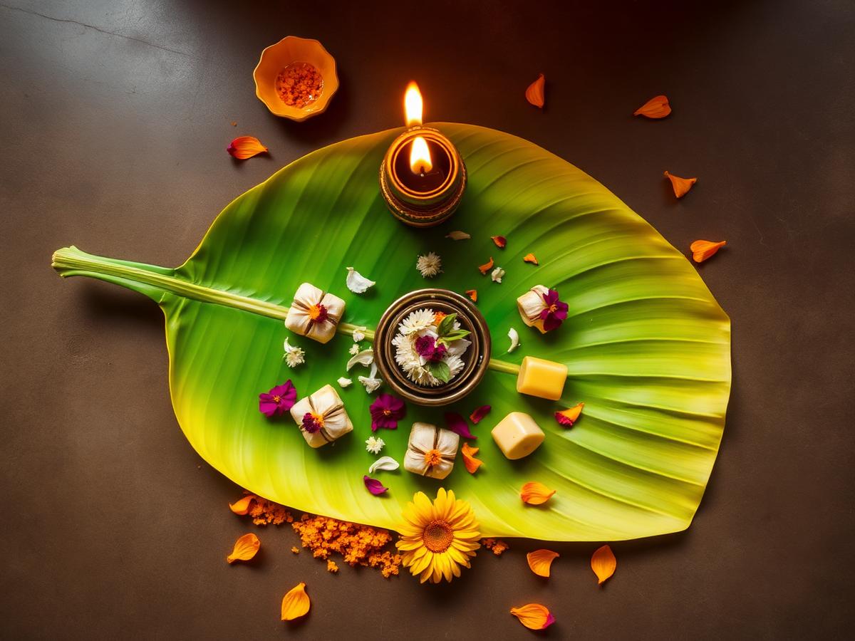 Sacred prasadam offering prepared at the ashram